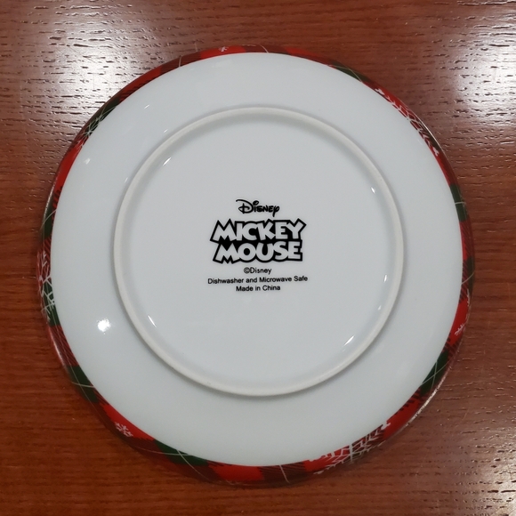 Disney Mickey & Minnie Plaid Christmas Bowl/Pasta Bowl Set Of 4 - Picture 2 of 4